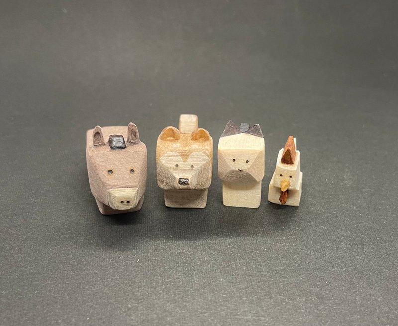 Square Series: The Town Musicians of Bremen - 擺飾/家飾品 - 木頭 咖啡色