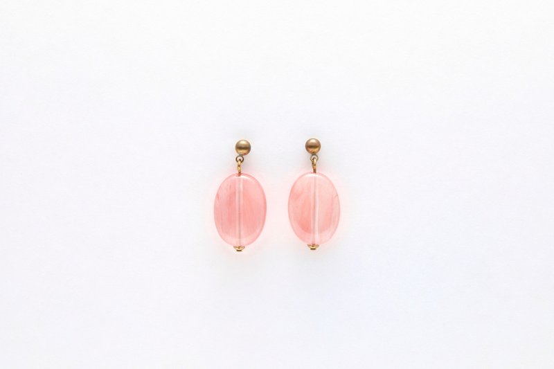 Ancient flavor fruit candy-peach - Earrings & Clip-ons - Semi-Precious Stones Pink