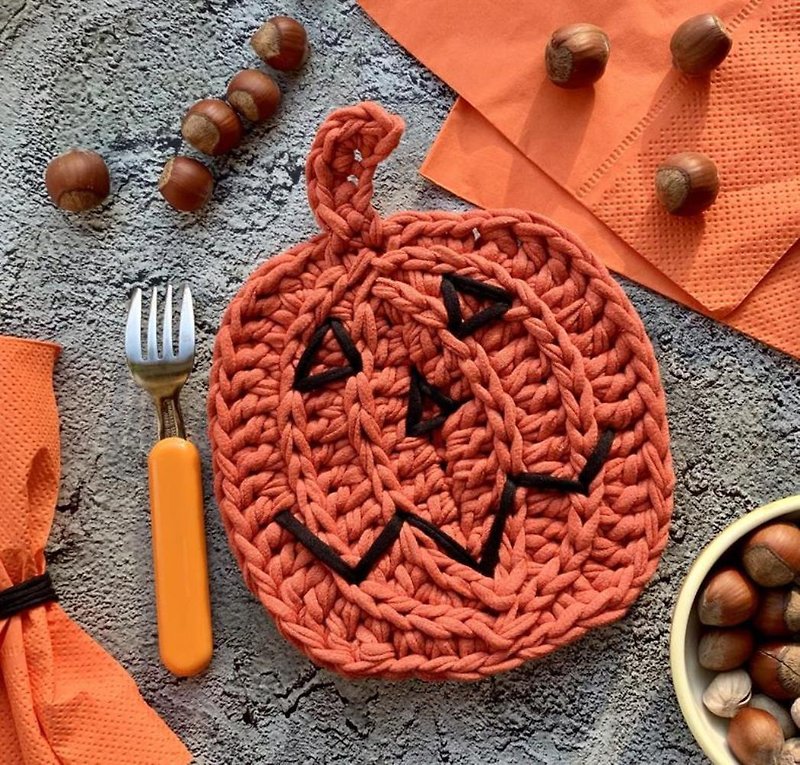 編織說明書電子檔 Crochet Halloween Pumpkin Coasters Tutorial PDF - DIY 教學/工具書 - 其他材質 