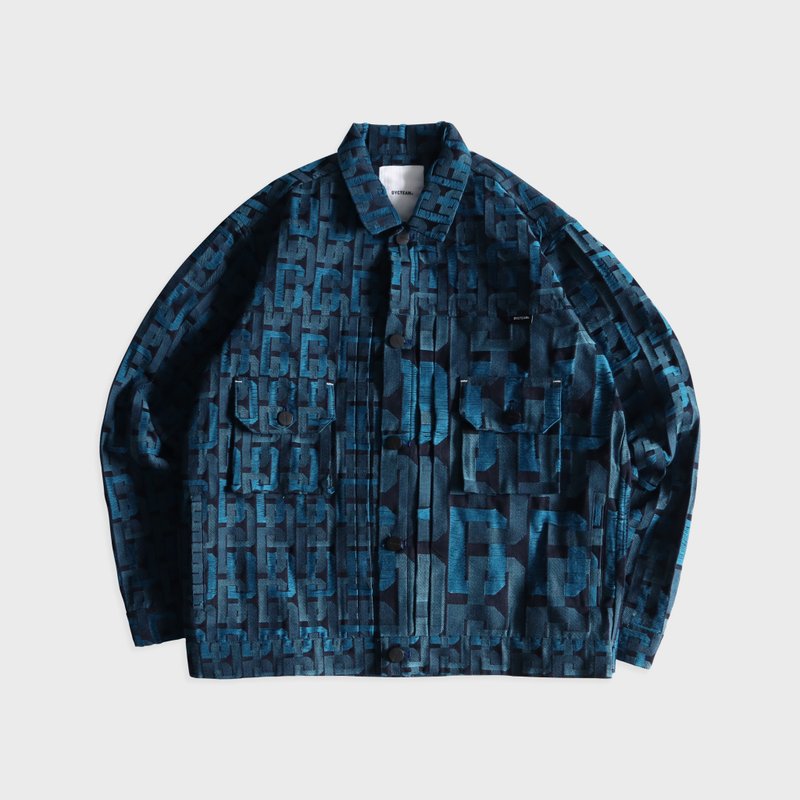 DYCTEAM - LINKE(D) Stitch Work Jacket - 男夾克/外套 - 棉．麻 藍色