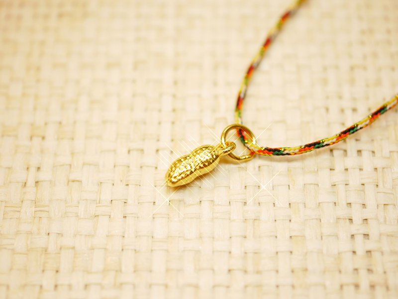 Gold Pendant-Good Things Happen-Peanut Pendant Gold Jewelry-Gold 9999 - สร้อยคอ - ทอง 24 เค สีทอง