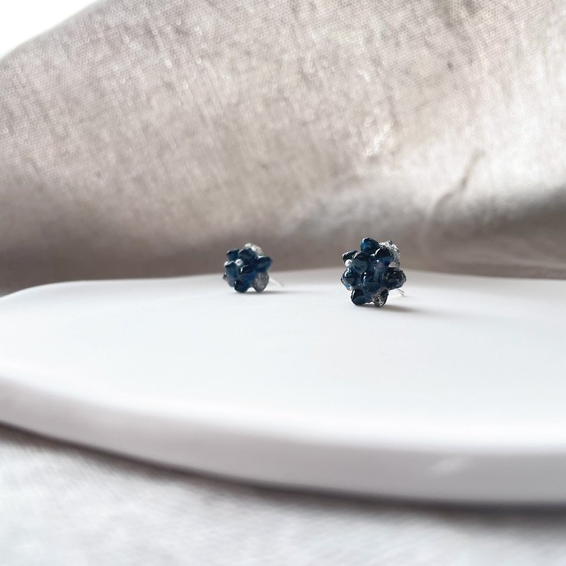 Small Things Series | Star Sugar•Deep Space Blue Handmade Earrings and Clip-On - Earrings & Clip-ons - Other Materials 