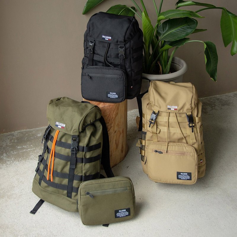 【機能性単品】PALLADIUM フランス国旗刺繍ロゴ 背面着脱式バックパック BG603 - リュック・バックパック - ナイロン 