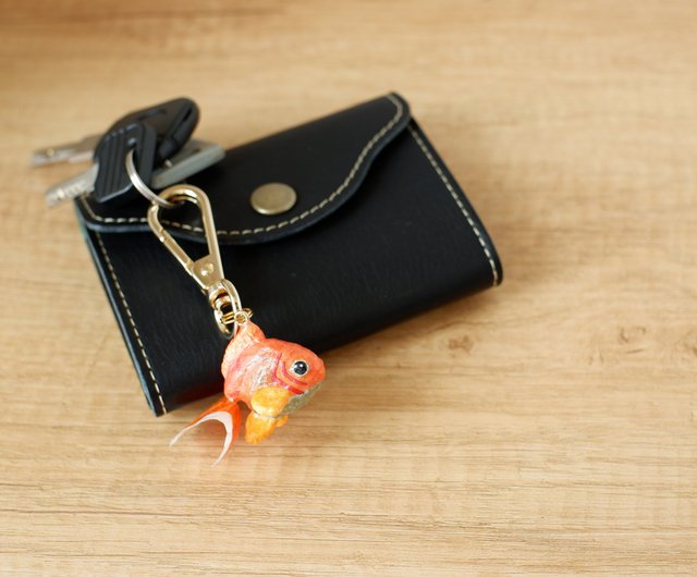 和紙小物キーホルダー/バッグチャーム金魚トサキン/土佐金・土佐
