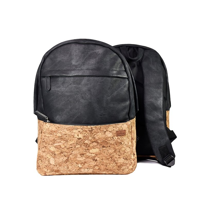 CORCO 軟木雙肩後背包-復古黑 - 後背包/書包 - 防水材質 