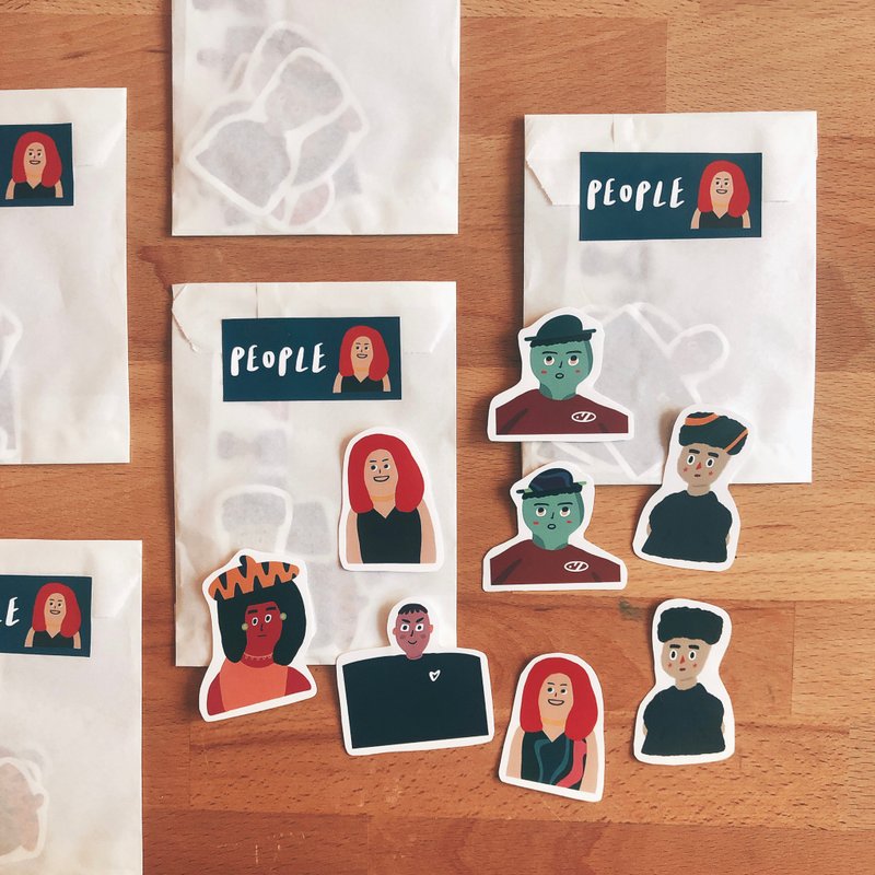 people sticker pack | original hand account waterproof sticker - Stickers - Paper Multicolor