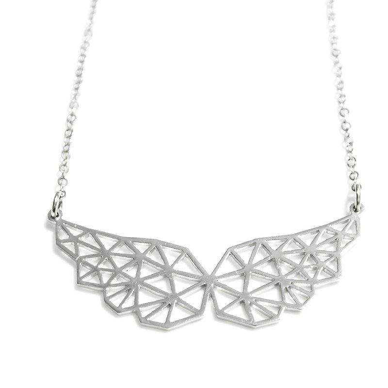 Abstract polygon wing necklace - Necklaces - Other Metals Silver