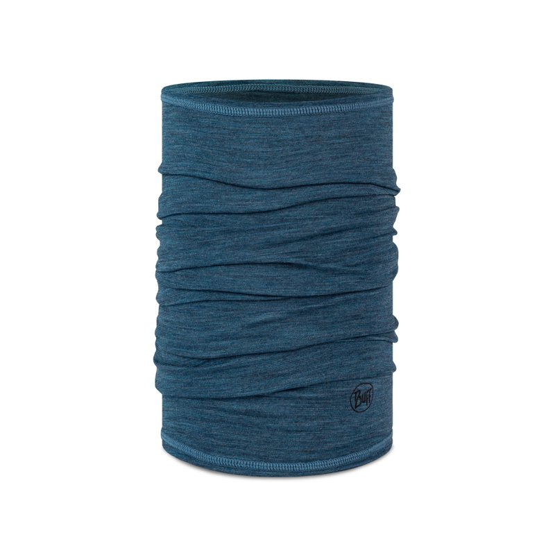 【BUFF】舒適素面 125 gsm美麗諾羊毛頭巾 深海藍紋 - 露營用品 - 其他材質 多色