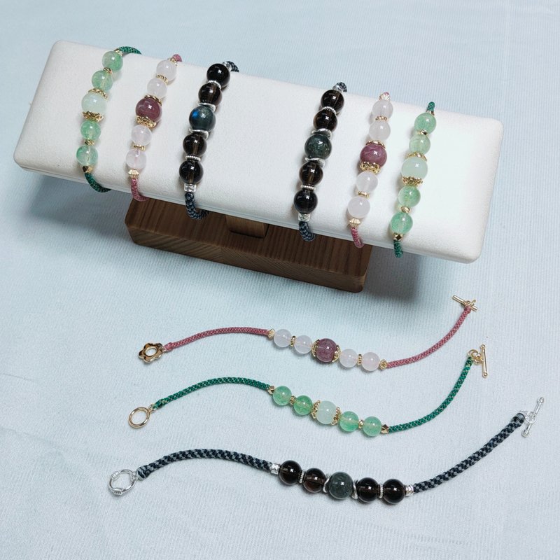 Natural stone bracelet/crystal braid/South American Wax thread braid bracelet - สร้อยข้อมือ - คริสตัล 