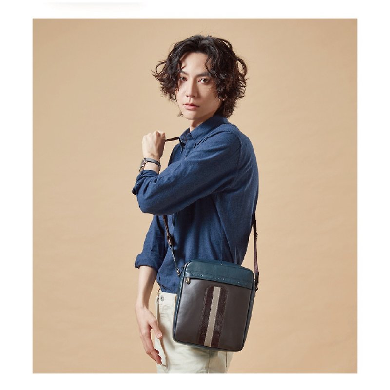 [Side Backpack/24H Shipping] Men’s Genuine Leather Bag/Side Backpack Valentine’s Day Gift Recommendation - กระเป๋าแมสเซนเจอร์ - หนังแท้ สีนำ้ตาล