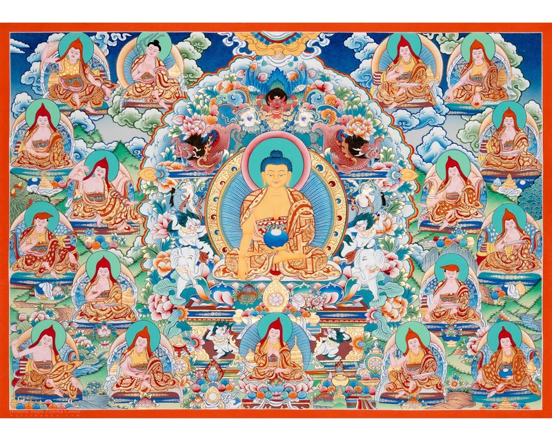 佛教十六羅漢傳統唐卡藝術   牆面裝飾 - 壁貼/牆壁裝飾 - 其他材質 多色