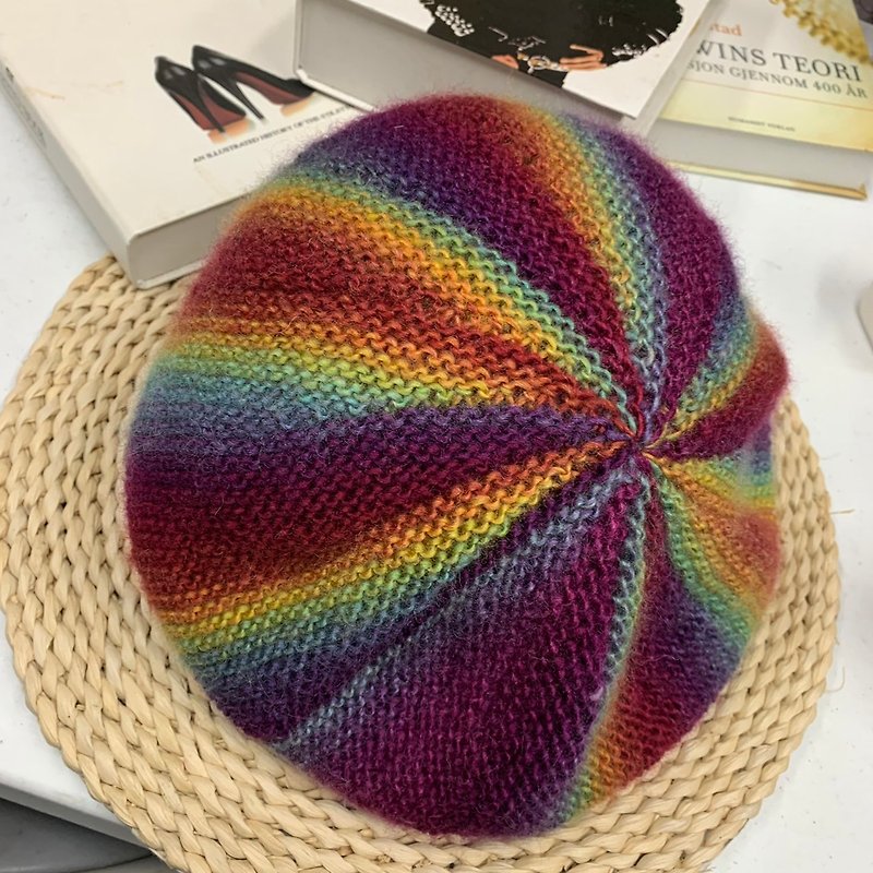 Segment dyed beret - Hats & Caps - Wool Multicolor