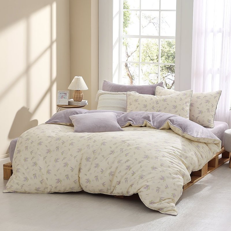 HOYACASA  雪棉絨兩用被床包組 - 芷嫣恬夢 (雙/加) - 寢具/床包 - 棉．麻 紫色