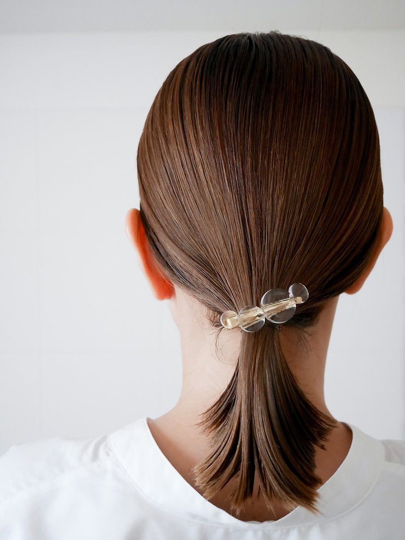 Awa hair crip S (gold) - Hair Accessories - Resin Transparent