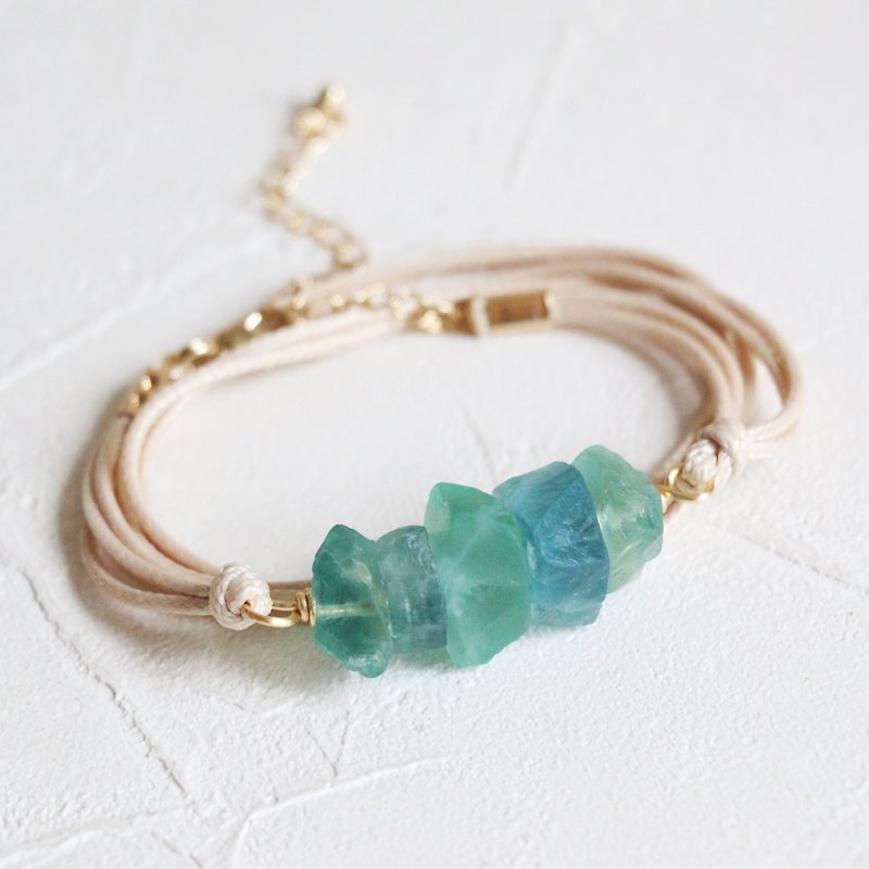 2-WAY / Raw crystal bracelet / Raw crystal necklace - Bracelets - Gemstone Multicolor