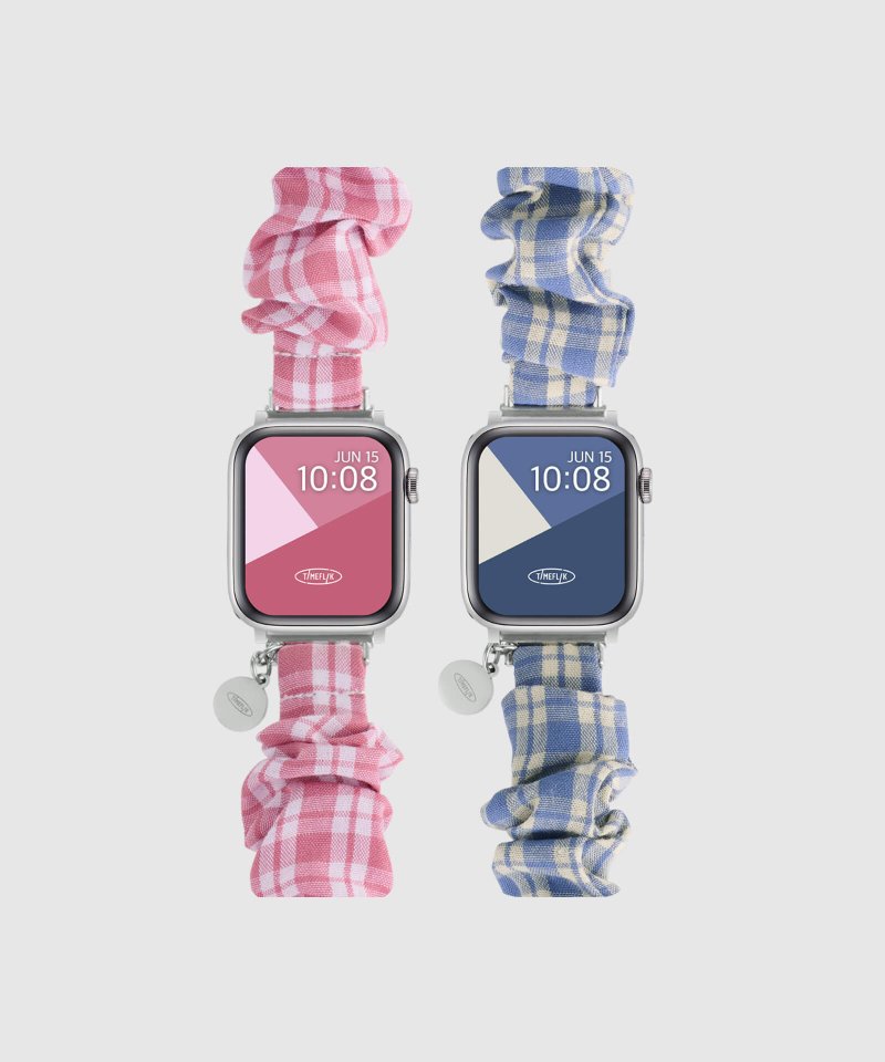 TIMEFLIK Check Scrunchie Apple Watch Strap - Watchbands - Other Materials 