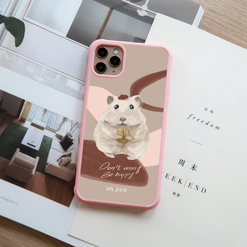 Don't Worry Be Happy iPhone Case for 7,8,plus,X,XS,XR,max,11 pro,11 max,SE3 gift - เคส/ซองมือถือ - พลาสติก สึชมพู