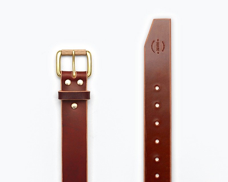 Handmade Leather Belt, Simple Men's Belt - เข็มขัด - หนังแท้ 