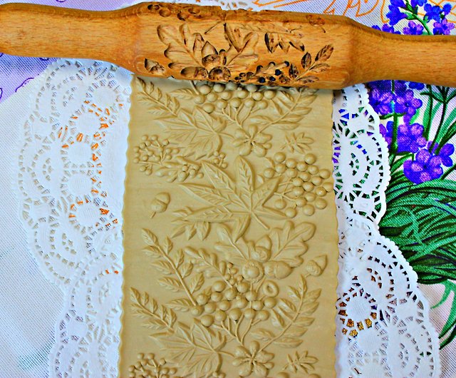 rolling pin,patterned rolling pin, clay rolling pin, sea pattern rolling  pin - Shop Rolling Pin Embossed Kitchen Appliances - Pinkoi
