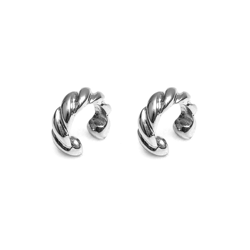 Waves twist studs (bright Silver) - ต่างหู - โลหะ สีเงิน