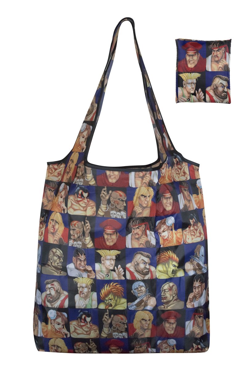 SFII classic characters eco bag (Street Fighter series) - กระเป๋าถือ - เส้นใยสังเคราะห์ 