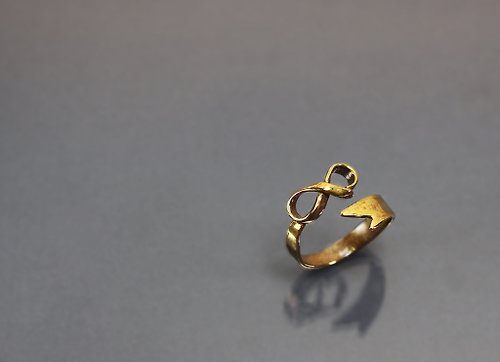 Maple jewelry design 線條系列-無限延伸緞帶黃銅戒