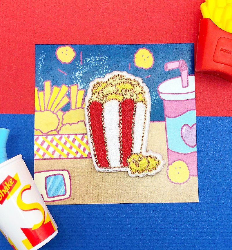 Warm popcorn / embroidery pins - เข็มกลัด - งานปัก 
