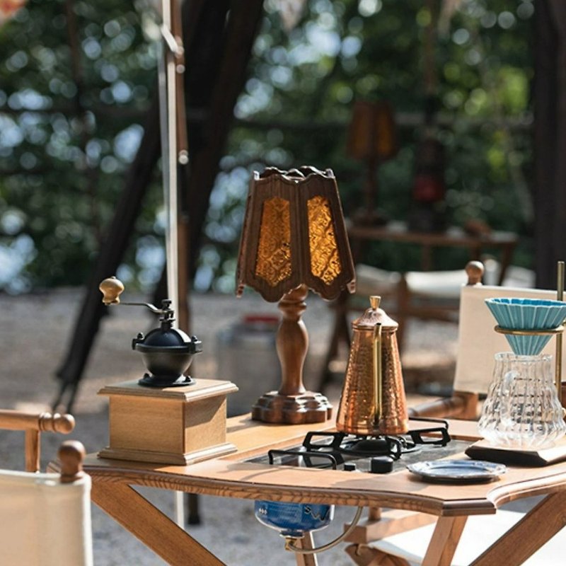 【HOTR】Versatile French solid wood retro lampshade/camping lampshade with free storage bag - ชุดเดินป่า - ไม้ สีนำ้ตาล