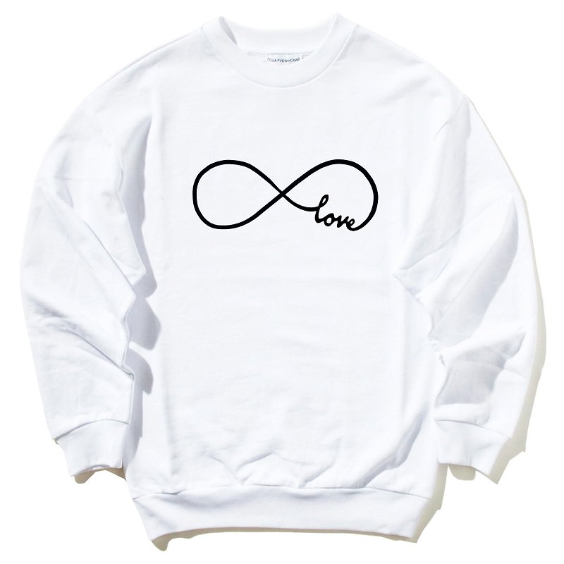Forever Love infinity white sweatshirt - Women's Tops - Cotton & Hemp White