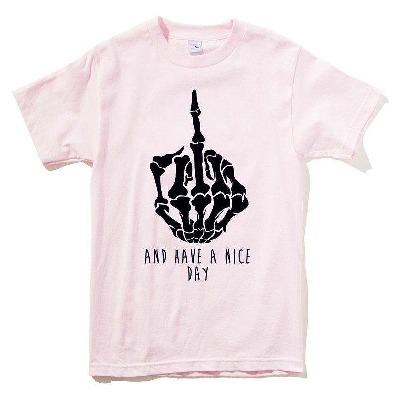 AND HAVE A NICE DAY Tシャツ 淡いピンクのデザインが楽しい温清 - Tシャツ - コットン・麻 ピンク