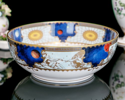 擎上閣裝飾藝術 英國製Royal Worcester創世紀1998藝術骨瓷豪宅擺飾花盆展示碗缽