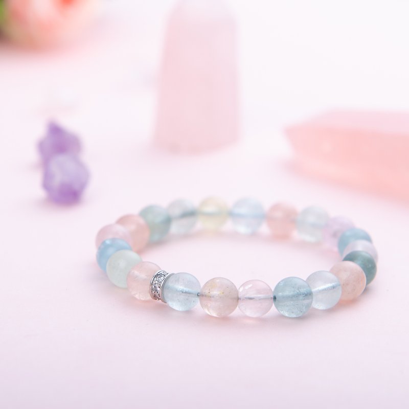 Morganite Bracelet | Genuine Morganite Zircon Natural Gemstone Crystal Bracelet - Bracelets - Crystal Pink