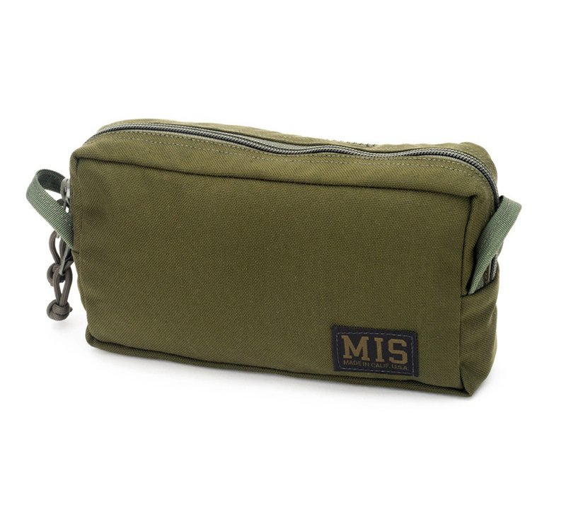 【MIS】SLIM MESH TOILETRY BAG 網眼化妝包-小 - 橄欖綠 - 背包/後背包/書包 - 其他材質 卡其色