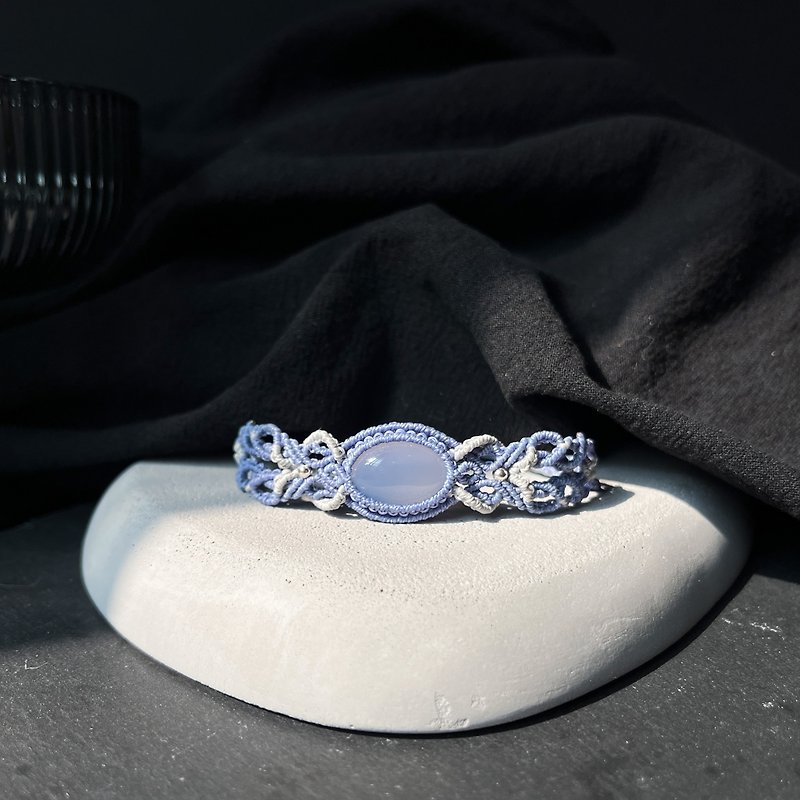 Blue chalcedony layered totem woven bracelet - Bracelets - Crystal Blue