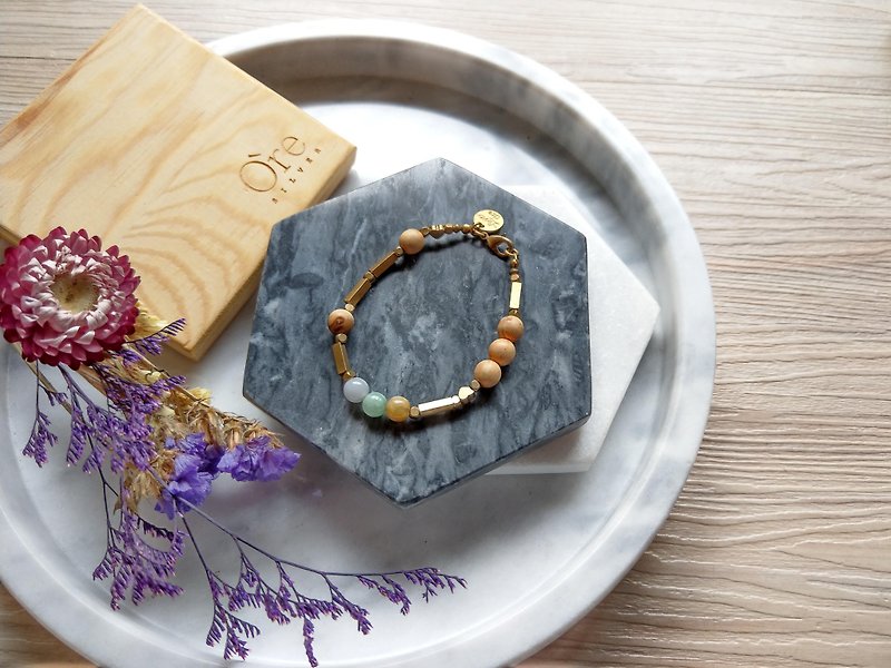 Oˋre Silver bracelet steel rope bracelet and 阗玉款缅甸玉款06 with designer exclusive wooden box - Bracelets - Jade Green