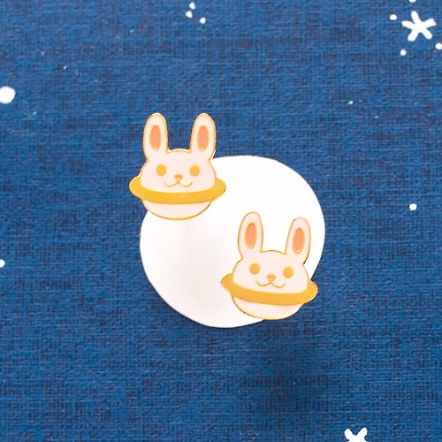Little OH! 手工飾品 粉兔星球 手作耳環 兔子 耳夾 生日禮物