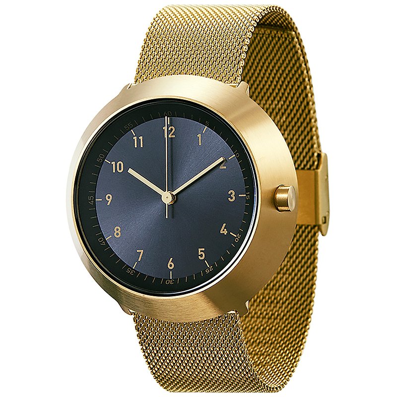 Fuji Normal Fujiyama Watch 43 - Gold Frame/Gold Hands/Gold Milanese Strap - Men's & Unisex Watches - Stainless Steel Gold