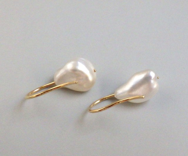 南洋白蝶ケシ真珠フックピアス K18YG KR50821 - ショップ KAWABE