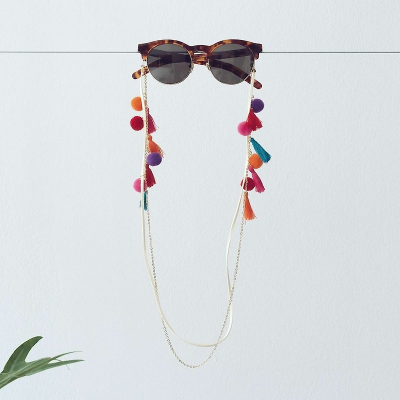 Sunglasses Chain Pom Pom Festive - Glasses & Frames - Other Materials Multicolor