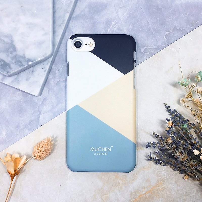 Contrasting color stitching-hard case (iPhone.Samsung, HTC, Sony.ASUS mobile phone case) - Phone Cases - Plastic Blue