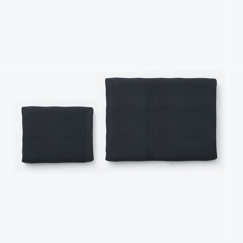 [Preferential Combo] HUNDR. Cotton muffin pattern antibacterial towel + bath towel - Towels - Cotton & Hemp Gray