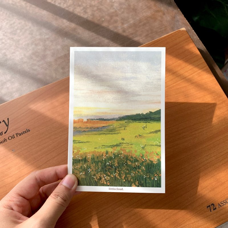 Postcard - Little Sunset - 卡片/明信片 - 紙 綠色