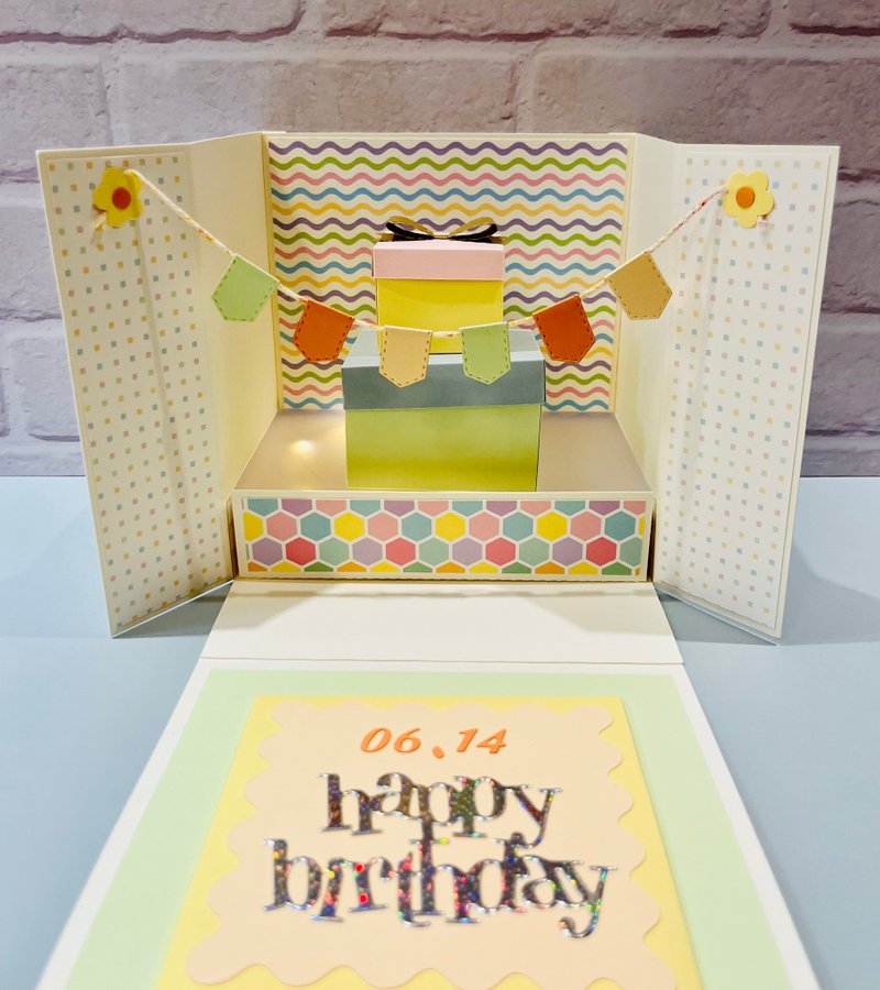 Handmade Birthday Gift Box/Double Layer Gift Box/Material Pack with Teaching Video/Customized - งานไม้/ไม้ไผ่/ตัดกระดาษ - กระดาษ 