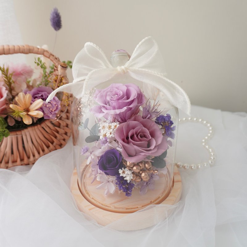 - Purple Belongs to You - Everlasting Glass Cover Glass Cup Night Light Exchange Gift Birthday Gift - Dried Flowers & Bouquets - Plants & Flowers 
