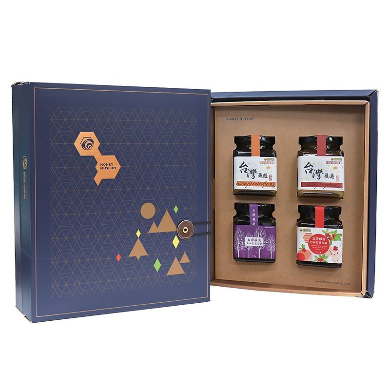 Bee Story Museum Jiguang Forest Honey Gift Box Large-Hot Set - Honey & Brown Sugar - Fresh Ingredients Blue