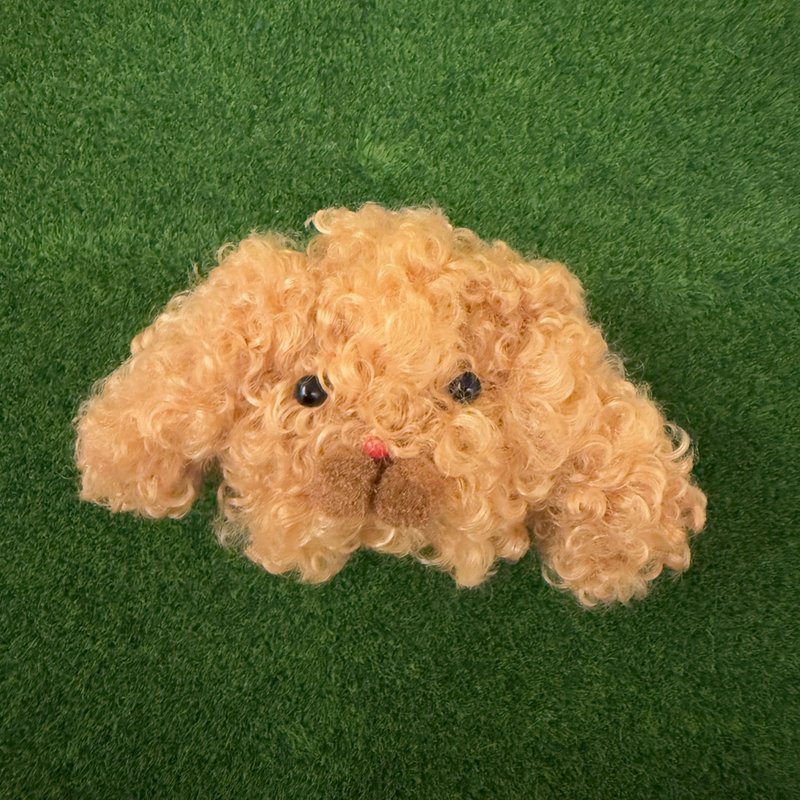 黃貴賓犬捲捲毛狗頭吊飾5cm-毛根扭扭棒手作吊飾/モールアート - 公仔/玩偶 - 其他材質 咖啡色