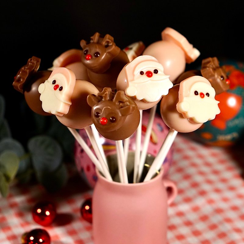 Merry Christmas lollipops (chocolate flavor), the most appropriate choice for exchanging gifts at Christmas - Chocolate - Fresh Ingredients Brown