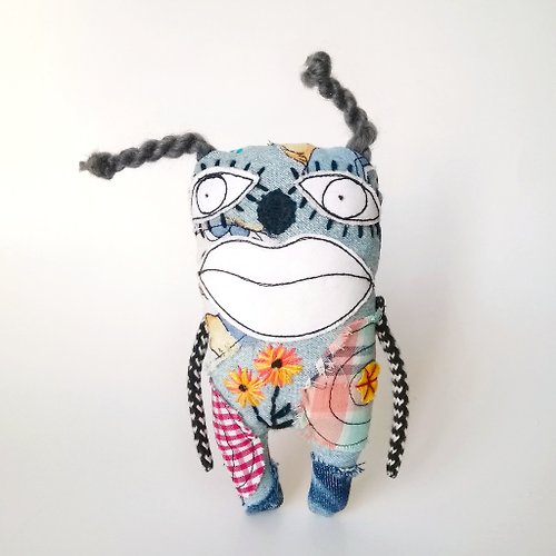 oksunnybunny Weird doll handmade, Fabric funny doll, Voodoo art doll, Textile spooky art doll