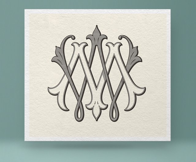 WM or MW Name Initials Classic Monograms Wedding Monogram or 