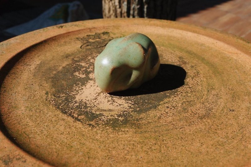 Small green elephant - tea pet - Items for Display - Pottery 